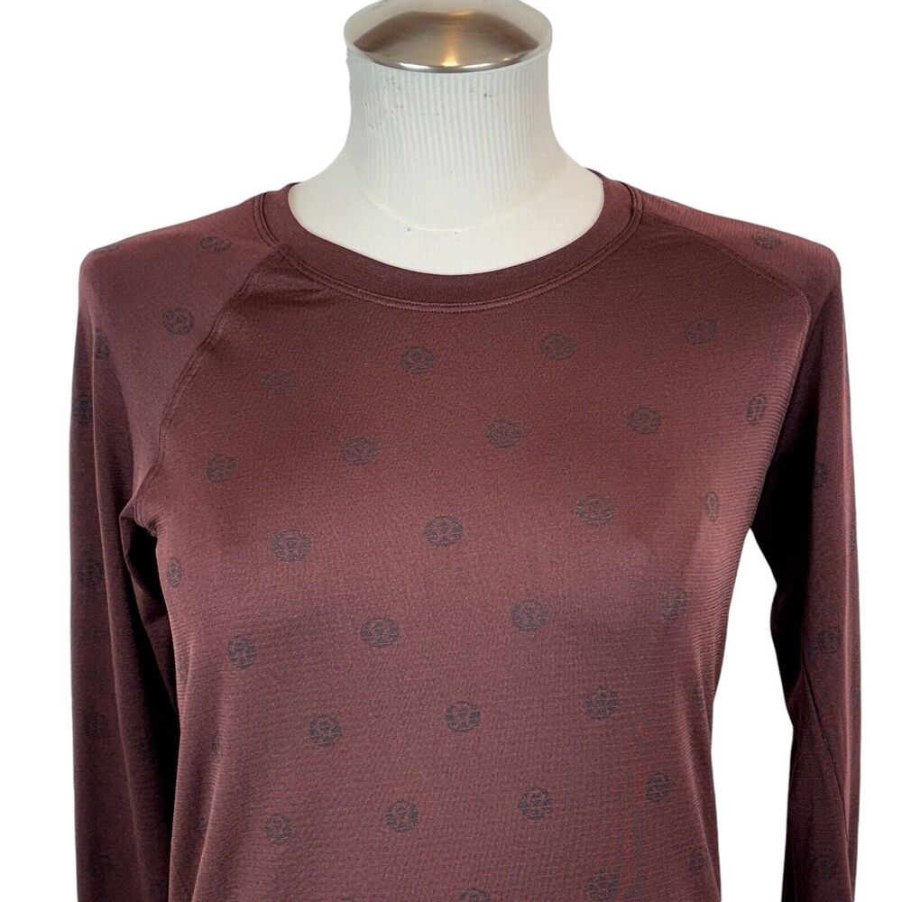 Lululemon Swiftly Tech 2.0 Long Sleeve Yogo Pop Cassis/Black Sz 8 Logos!! MINT ! - Picture 2 of 15